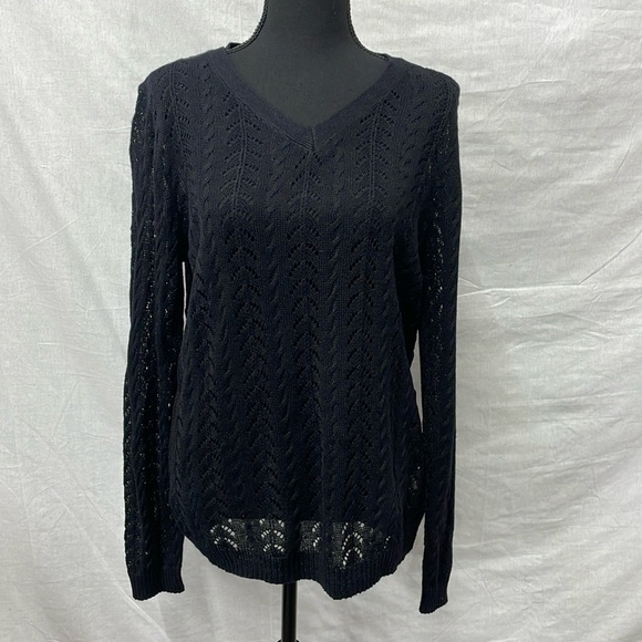 Croft and Barrow black knit pullover sweater, size X-Large - Picture 1 of 7